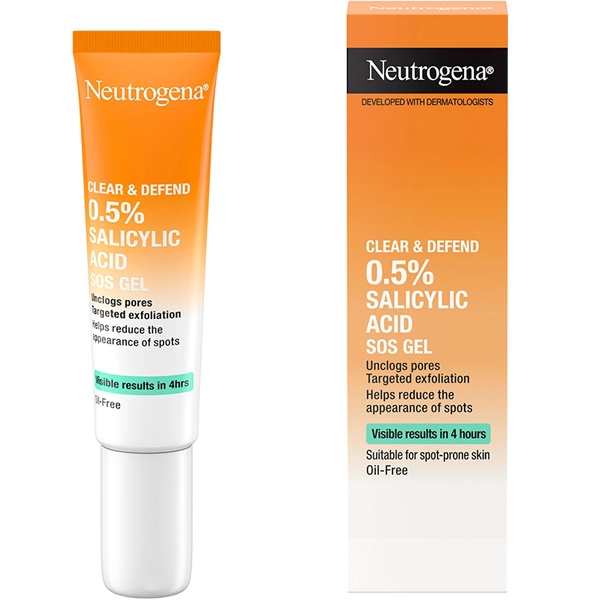 ژل ضد جوش نوتروژینا اصل درمان کننده سریع جوش و آکنه در 4 ساعت 15 میل | Neutrogena Clear & Defend SOS Gel with 0.5% Salicylic Acid 15ml